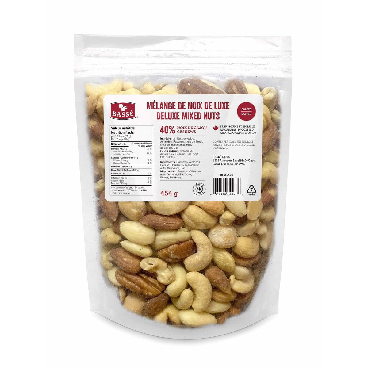 Deluxe Mixed Nuts, Roasted and Salted or Roasted Unsalted — Mound
