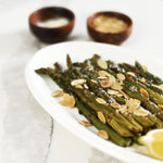 RECIPE: ROASTED ASPARAGUS WITH PARMESAN AND BASSÉ SLICED ALMONDS