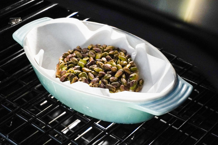  baked brie recipe with fig jam and Basse Nuts pistachios