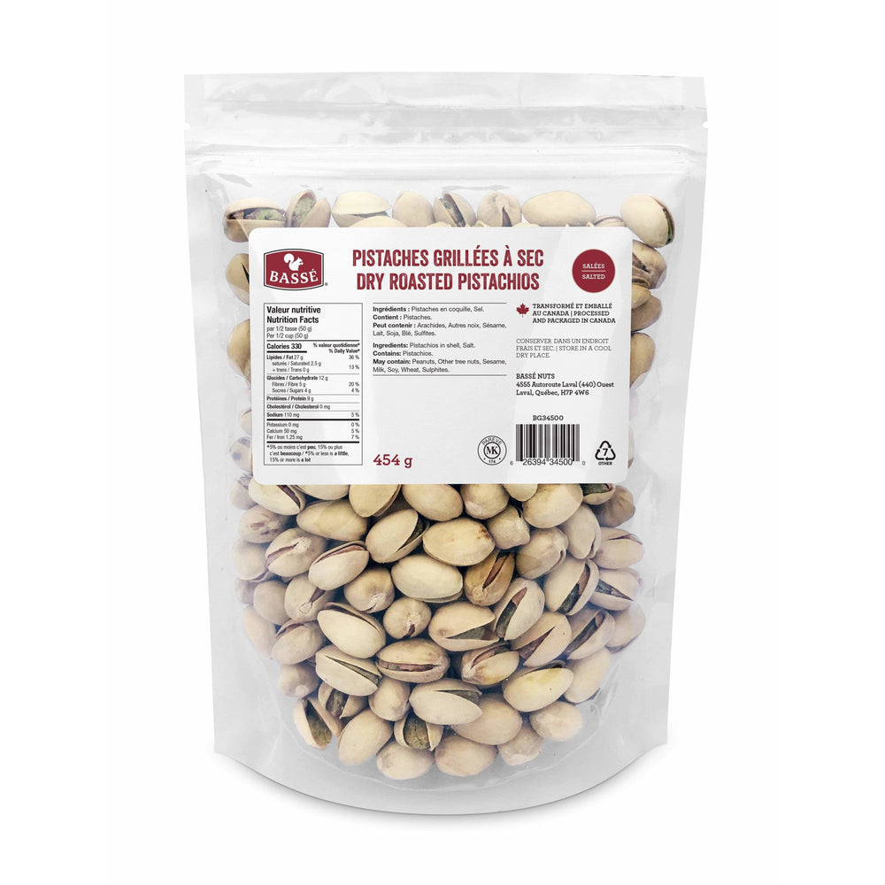 Dry Roasted Pistachios - Salted (454g) - Bassé Nuts