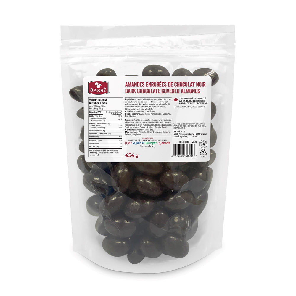 Dark Chocolate Covered Almonds - Bassé Nuts
